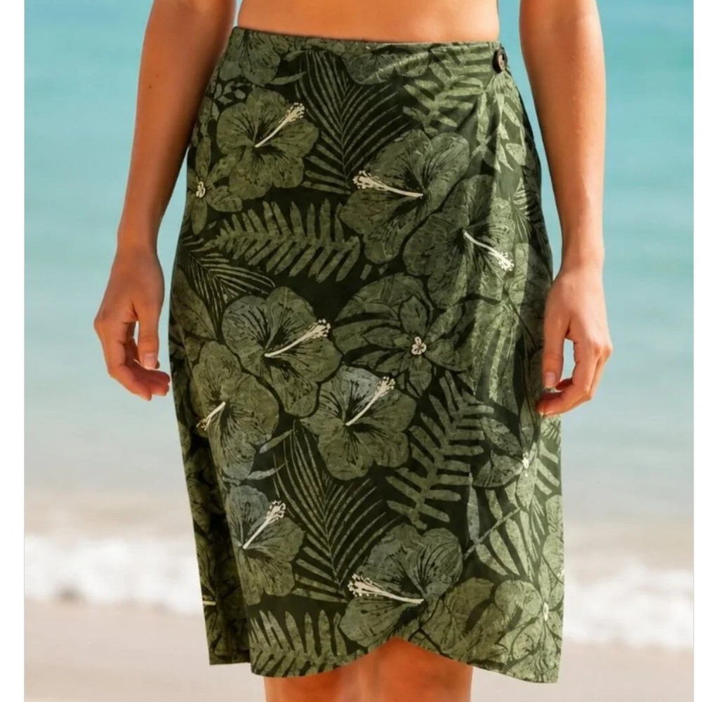 Rip Skirt Hawaii Wrap Midi Skirt Maui Green Travel Length 3 (Size XXL)